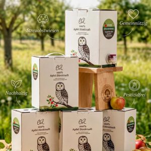 Streuobstwiesen Apfel-Direktsaft | 5 x 3L Bag-In-Box (2,50 € pro Liter)