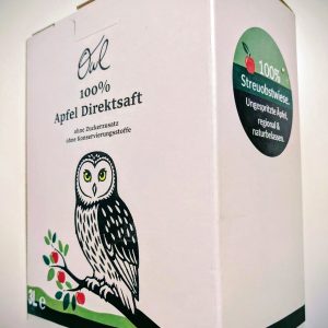 Streuobstwiesen Apfel-Direktsaft | 5 x 3L Bag-In-Box (2,50 € pro Liter)